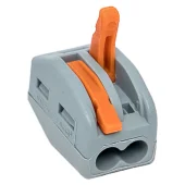 Клеммы WAGO 222-412 (2п 0,8х2,5мм2 с рычажком) серые