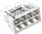 Клеммы WAGO 2273-208 (8п 0,5х2,5мм2 без рычажка) прозрачные