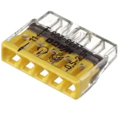 Клеммы WAGO 2273-205 (5п 0,5х2,5мм2 без рычажка) прозрачные 