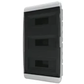 Бокс в нишу Tekfor 36 модул. прозрачная черная дверца IP41