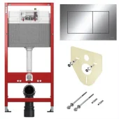 Система инсталляции для унитаза Tece TECE Base 9400412 4 в 1 с клавишей смыва (хром)