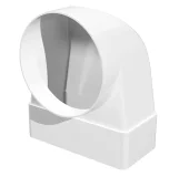 Соединитель угловой 90 градусов плоского воздуховода с круглым (60x204 мм; 150 мм; пластик