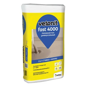 Фото Универсальный наливной пол Vetonit fast 4000 20 кг 
