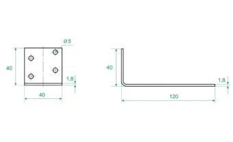 Цена на Уголок крепежный анкерный 40х120х40