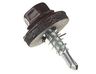 Фото Саморезы кровельные с буром 19х5,5 мм металл-металл коричневые(1 кг)