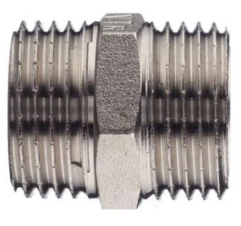 Купить Ниппель Valtec резьбовой 1/2 нар/нар рез.(Хром)