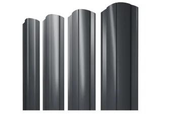 Фото Штакетник Круглый фигурный 0,45 PE-Double RAL 7024 мокрый асфальт