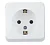 Розетка Systeme Electric Этюд накладная белая