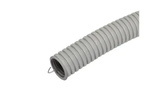 Фото Труба гофрированная (серая) ПВХ d 20мм с зонд.