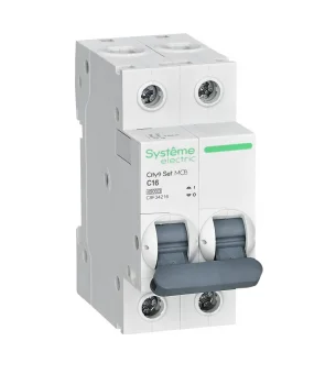 Фото Автоматический выключатель Systeme Electric City9 set ав с, 16 А, 2 Р, 4.5 kА, 230 В C9F34216 	