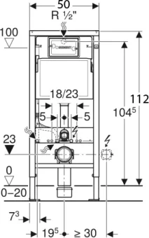 Купить Инсталляция для подвесного унитаза Geberit Duofix Delta 458.163.21.1 с кнопкой смыва хром