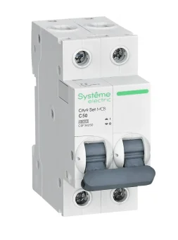 Фото Автоматический выключатель Systeme Electric City9 set ав с, 50 А, 2 Р, 4.5 kА, 230 В C9F34250 