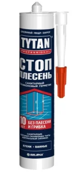 Фото Герметик силиконовый Tytan Professional Стоп Плесень санитарный нейтральный прозрачный 280 мл