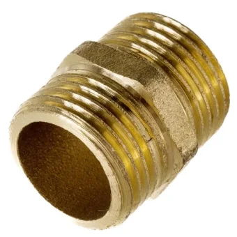 Фото Ниппель резьбовой 1/2 нар/нар рез.(Латунь)