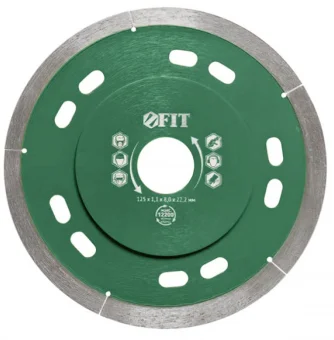 Фото Диск алмазный отрезной 125х1,1х8,0х22,2 мм Fit по керамограниту