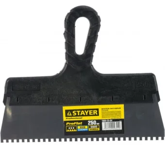 Фото Шпатель зубчатый STAYER 250 мм 4х4