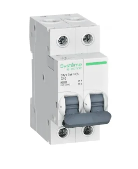 Фото Автоматический выключатель Systeme Electric City9 set ав с, 10 А, 2 Р, 4.5 kА, 230 В C9F34210 