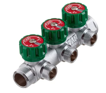 Фото Коллектор FAR 3/4"x1/2" на 3 выхода «плоское уплотнение» 
