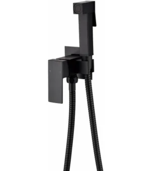 Купить Смеситель встраиваемый с гигиеническим душем Grocenberg GB002 Черный матовый