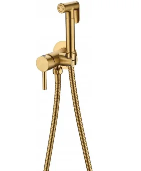 Купить Смеситель встраиваемый с гигиеническим душем Grocenberg GB001GL золотой брашированный