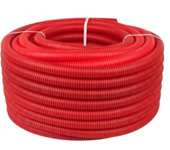 Фото Труба гофрированная ПНД, цвет красный, 25мм для труб 16
