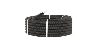 Фото Труба гофрированная ПНД 25 мм DKC легкая с зондом черная