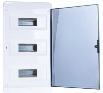 Бокс в нишу Tekfor 36 модул. прозрачная черная дверца IP41 в интернет магазине Прораб Шоп