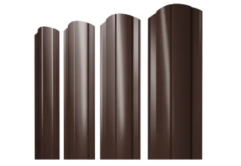 Фото Штакетник Круглый фигурный 0,45 PE-Double RAL 8017 шоколад