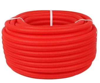 Купить Труба гофрированная ПНД, цвет красный, 28 мм для труб 20мм