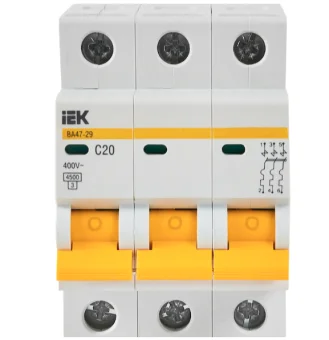 Купить Автоматический выключатель 3пол 20A, IEK