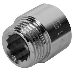 Фото Удлинитель  VALTEC 1/2 - 15мм нар/р - вн/р (хром)				