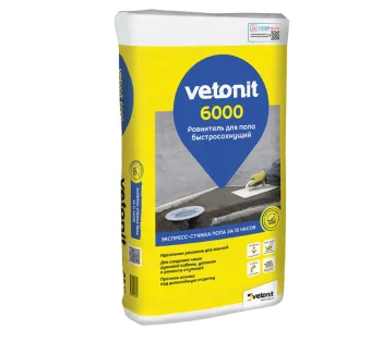 Фото Ровнитель (стяжка пола) первичный Weber.vetonit 6000 быстротвердеющий 25 кг