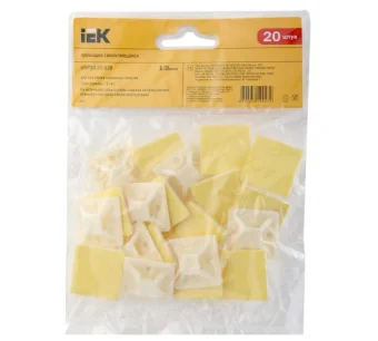 Цена на Самоклеящаяся площадка под хомуты IEK 25x25 белая 100 шт
