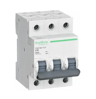 Фото Автоматический выключатель Systeme Electric City9 set ав с 16а 3p 4.5ka 400в C9F34316