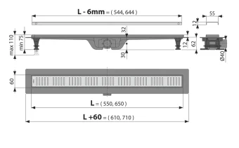 Цена на Душевой трап Alcaplast APZ10 750 мм