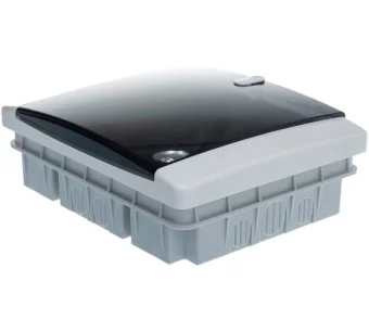 Бокс в нишу Tekfor 18 модул. прозрачная черная дверца IP41 в интернет магазине Прораб Шоп