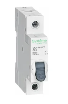 Купить Автоматический выключатель Systeme Electric City9 set ав с, 25 А, 1 Р, 4.5 kА, 230 В C9F34125 