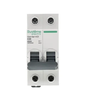 Купить Автоматический выключатель Systeme Electric City9 set ав с, 20 А, 2 Р, 4.5 kА, 230 В C9F34220 