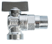 Кран-мини угловой Bugatti 884 на 1/2х3/4 нар/нар рез.