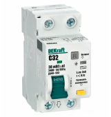 Автоматический выключатель дифференциального тока DEKraft 1Р+N 32А 30мА тип AC х-ка C ДИФ-103 4.5кА