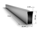 Труба профильная 100х40х3 мм прямоугольная 12 метров Труба профильная 100х40х3 мм прямоугольная 12 метров