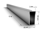 Труба профильная 120х40х3 мм прямоугольная 12 метров