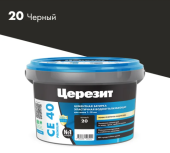 ЗАТИРКА Церезит СЕ 40 PREMIUM цвет №20 ЧЁРНЫЙ для швов 1-10 мм ВЕДРО 2 КГ
