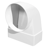 Соединитель угловой 90 градусов плоского воздуховода с круглым (60x204 мм; 150 мм; пластик