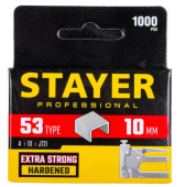 Скобы тонкие (1000 шт; 10 мм; тип 53) для степлера Stayer  Скобы тонкие (1000 шт; 10 мм; тип 53) для степлера Stayer