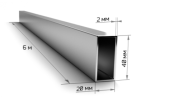 Труба профильная 40х20х2 мм прямоугольная 6 метров
