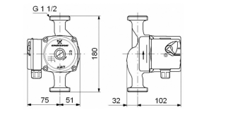 Цена на Насос циркуляционный Grundfos UPS 25-40 180 с гайками