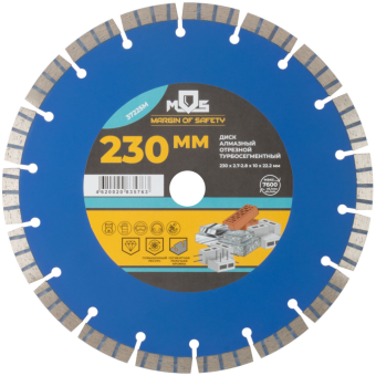 Фото Алмазный отрезной диск 230 мм MOS Сегментный