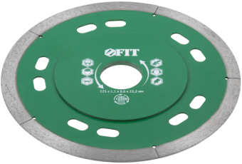 Купить Диск алмазный отрезной 125х1,1х8,0х22,2 мм Fit по керамограниту
