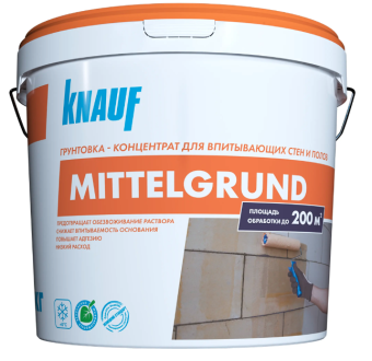 Фото Грунтовка Knauf Миттельгрунд для впитывающих оснований концентрат 10 кг